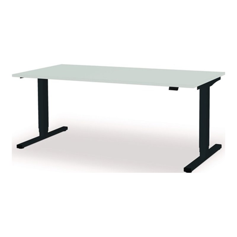 Schreibtisch levero H650-1250xB1800xT800mm anthrazitgrau/lichtgrau elektr.MAUSER