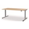 Schreibtisch levero H650-1250xB1800xT800mm weißaluminium/Ahorn elektr.MAUSER