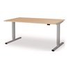 Schreibtisch levero H650-1250xB1600xT800mm weißaluminium/Ahorn elektr.MAUSER