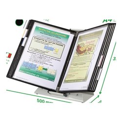 Tischständer PVC weiß 10 Sichttafeln A4 lackierter Metallständer TARIFOLD