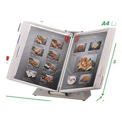 Tischständer PVC weiß 10 Sichttafeln A4 lackierter Metallständer TARIFOLD