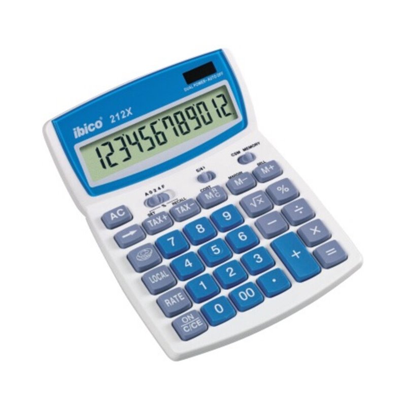 ibico Tischrechner 212X IB410086 12-stellig lichtgrau/blau