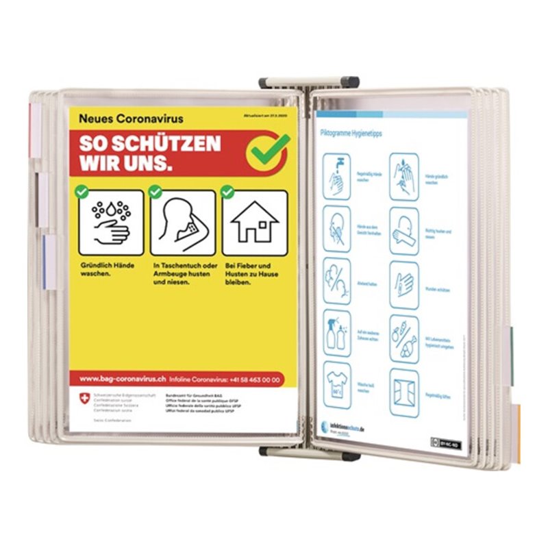 Wandhalter 10 Sichttafeln weiß lackiertf.A4 TARIFOLD