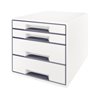 Leitz Schubladenbox WOW CUBE 52132001 4Schubfächer weiß/grau