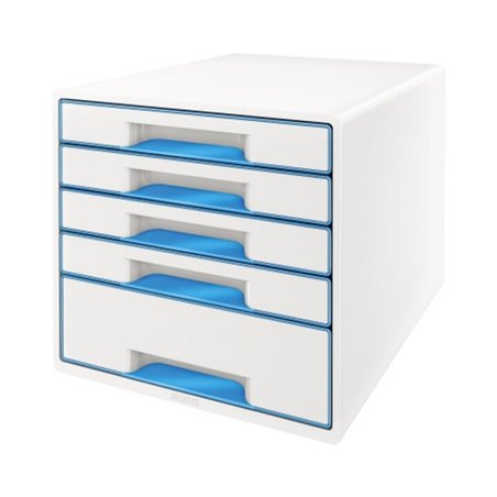 Leitz Schubladenbox WOW CUBE 52142036 5Schubfächer weiß/blau