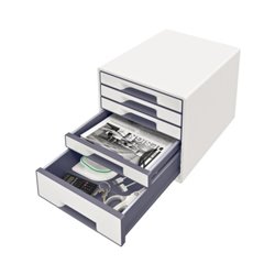 Leitz Schubladenbox WOW CUBE 52142001 5Schubfächer weiß/grau