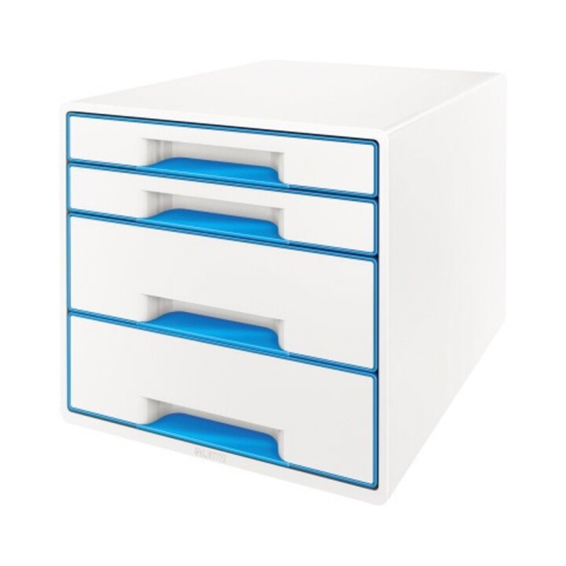 Leitz Schubladenbox WOW CUBE 52132036 4Schubfächer weiß/blau