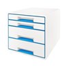 Leitz Schubladenbox WOW CUBE 52132036 4Schubfächer weiß/blau