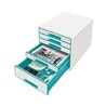Leitz Schubladenbox WOW CUBE 52142051 5Schubfächer weiß/eisblau