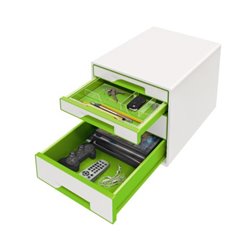 Leitz Schubladenbox WOW CUBE 52132044 4Schubfächer weiß/grün