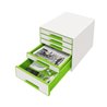 Leitz Schubladenbox WOW CUBE 52142054 5Schubfächer weiß/grün