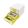 Leitz Schubladenbox WOW CUBE 52142016 5Schubfächer weiß/gelb