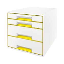 Leitz Schubladenbox WOW CUBE 52132044 4Schubfächer weiß/gelb