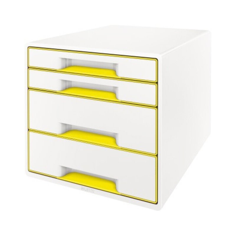 Leitz Schubladenbox WOW CUBE 52132044 4Schubfächer weiß/gelb