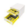 Leitz Schubladenbox WOW CUBE 52132044 4Schubfächer weiß/gelb