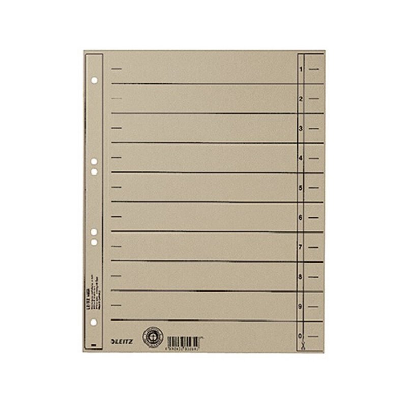 Leitz Trennblatt 16580085 DIN A4 230g Karton grau