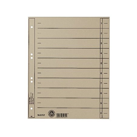 Leitz Trennblatt 16580085 DIN A4 230g Karton grau