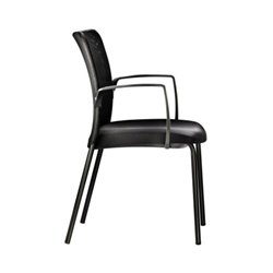 Besucherstuhl Sync Visitor mit AL Netzrücken schwarz