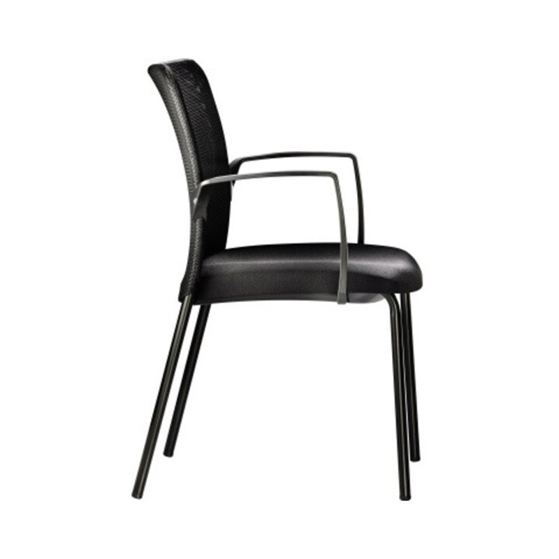 Besucherstuhl Sync Visitor mit AL Netzrücken schwarz