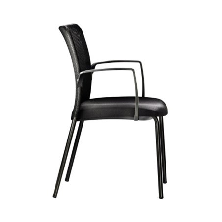 Besucherstuhl Sync Visitor mit AL Netzrücken schwarz