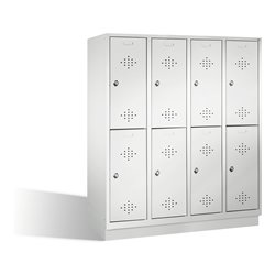C+P Doppelstockspind Classic auf Sockel 8 Fächer Front Lichtgrau Korpus Lichtgrau