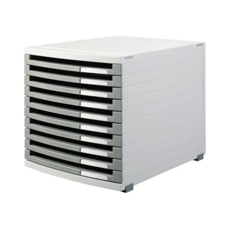 HAN Schubladenbox CONTUR 1510-0-19 A4/B4/C4 10Schübe offen l.gr/d.gr