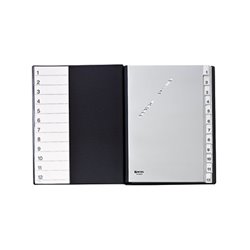 Hetzel Ordnungsmappe 14212091 DIN A4 12-teilig PP schwarz