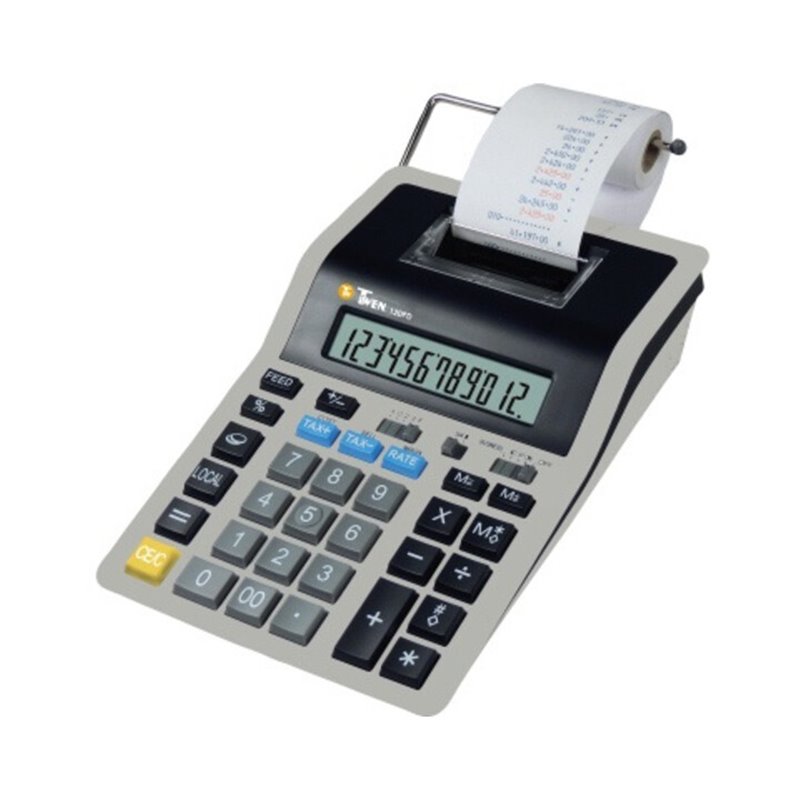 TWEN Tischrechner 120 PD druckend 12stellig Netz/Batterie sw