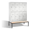 C+P Doppelstockspind Classic mit Sitzbank 8 Fächer Front Lichtgrau Korpus Lichtgrau