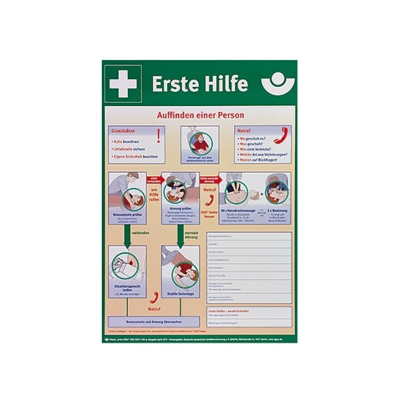 SÖHNGEN Erste Hilfe Anleitung 8001034 nach BGI 510-2 Kunststoff