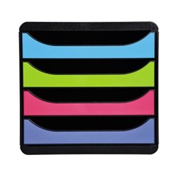 Exacompta Schubladenbox BIG-BOX 1928 3101928D A4+ 4 farbige Schübe