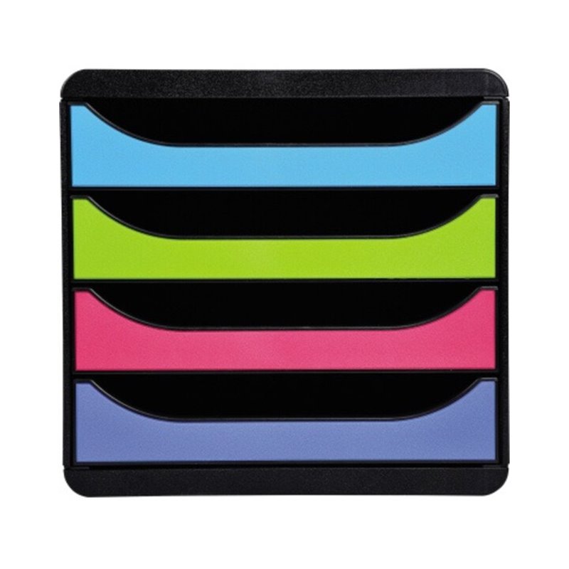 Exacompta Schubladenbox BIG-BOX 1928 3101928D A4+ 4 farbige Schübe