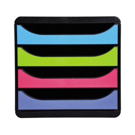 Exacompta Schubladenbox BIG-BOX 1928 3101928D A4+ 4 farbige Schübe