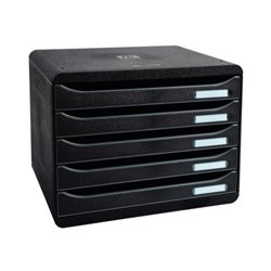 Exacompta Schubladenbox BIG-BOX PLUS 308714D quer 5Schübe schwarz