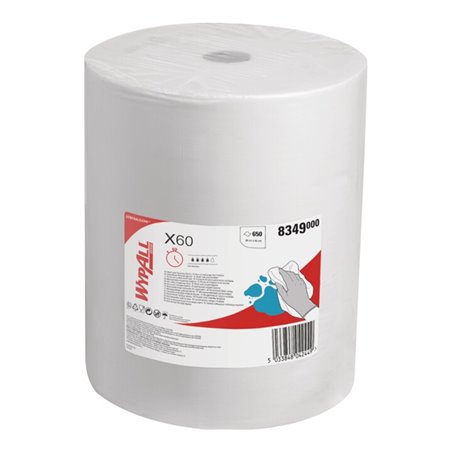 Wischtuch Wypall X60-8349 L380xB420ca.mm weiß 1-lagig 650 Tü./Rl.WYPALL
