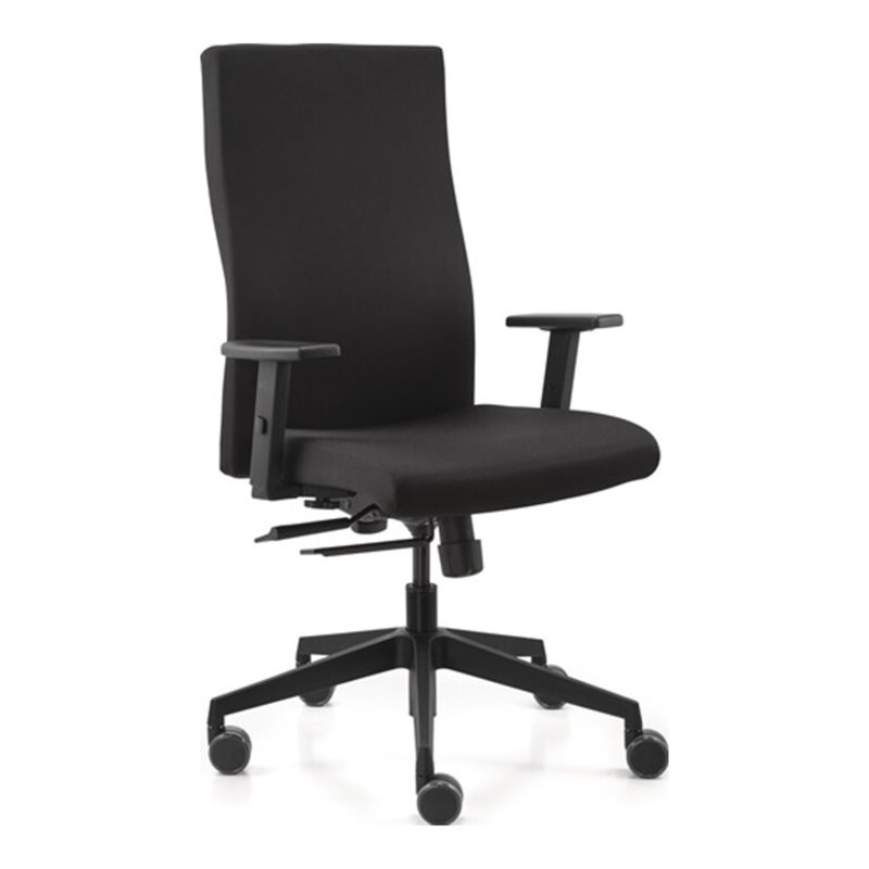 Bürodrehstuhl m.Synchrontechnik schwarz 420-530mm m.Armlehnen Trgf.125kg DAUPHIN