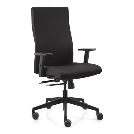 Bürodrehstuhl m.Synchrontechnik schwarz 420-530mm m.Armlehnen Trgf.125kg DAUPHIN