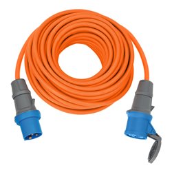 Camping-/Maritim CEE Verlängerungskabel 230V IP44 25m H07RN-F 3G2,5 orange CEE 230V/16A Stecker und Kupplung