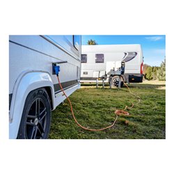 Camping-/Maritim CEE Verlängerungskabel IP44 25m orange H07RN-F 3G2,5 CEE-Stecker, Winkelkupplung 230V/16A