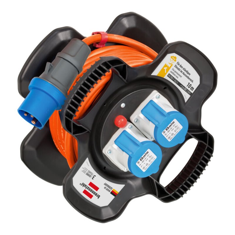 Gummi-Kabelhaspel X-Gum CEE IP44 für Camping-/Maritim 10m H07RN-F 3G2,5