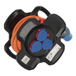 Gummi-Kabelhaspel X-Gum CEE IP44 für Camping-/Maritim 10m H07RN-F 3G2,5