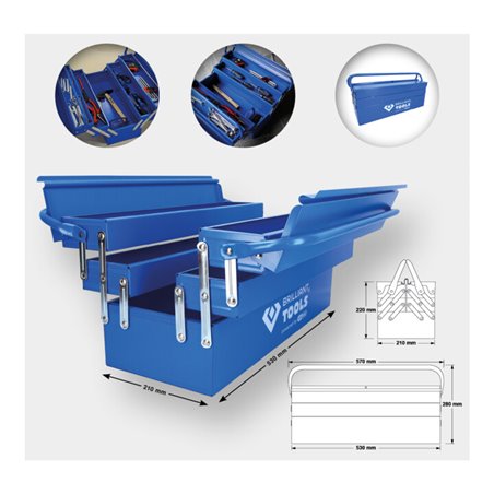 Brilliant Tools Metall-Werkzeugkasten, klappbar