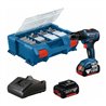Bosch Akku-Bohrschrauber GSR 18V-55 mit 2x Akku GBA 18V 4.0Ah, L-Case Pick& Click