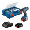 Bosch Power Tools Akkuschrauber 18V 2x4,0Ah Lcase 82tlg. GSR18V-28