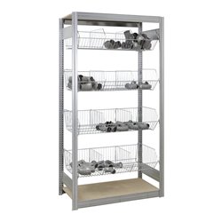 Regalwerk BERT Kleinteileregal Grundfeld mit Gitterkörben