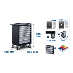 BGS Werkstattwagen 7 Schubladen mit 215 Werkzeugen