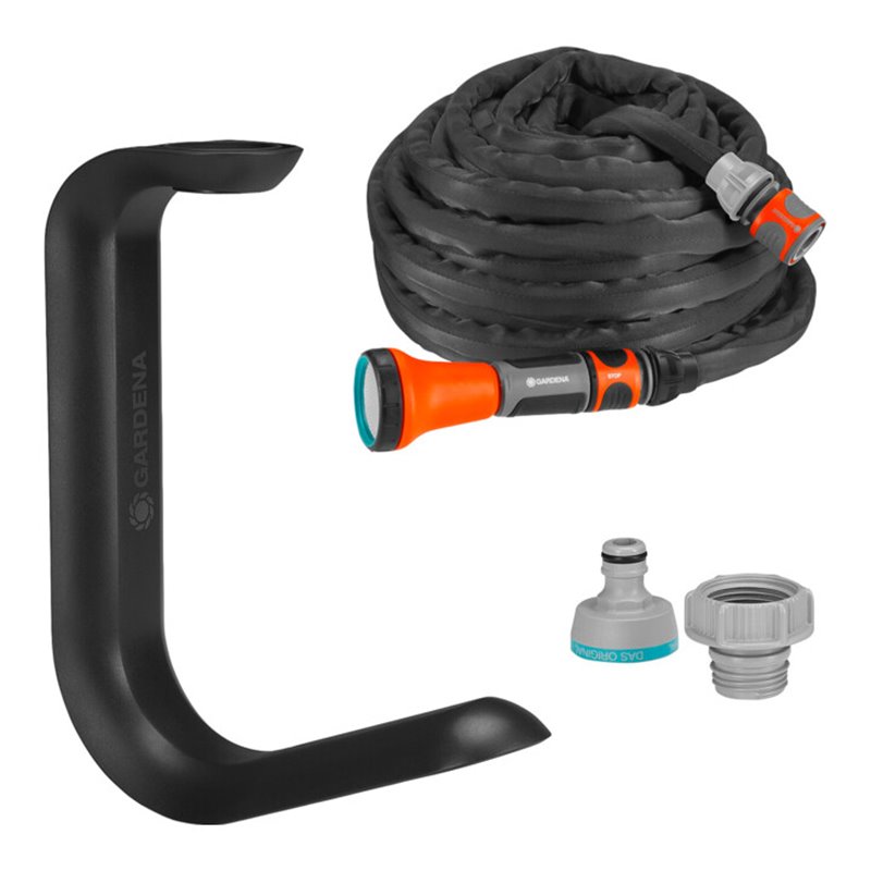 GARDENA Textilschlauch Liano 15 m Set + Schlauchhalter TapFix