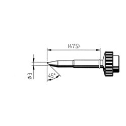 ERSA Lötspitze-ERSADUR 3mm, 45° angeschrägt