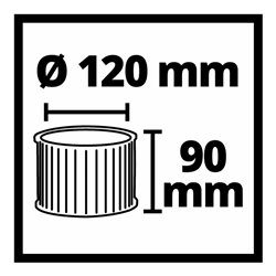 Einhell Aschesauger-Zubehör Faltenfilter AV 120mm