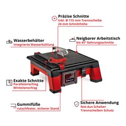 Einhell Akku-Fliesenschneidmaschine TE-TC 18/115 Li-Solo